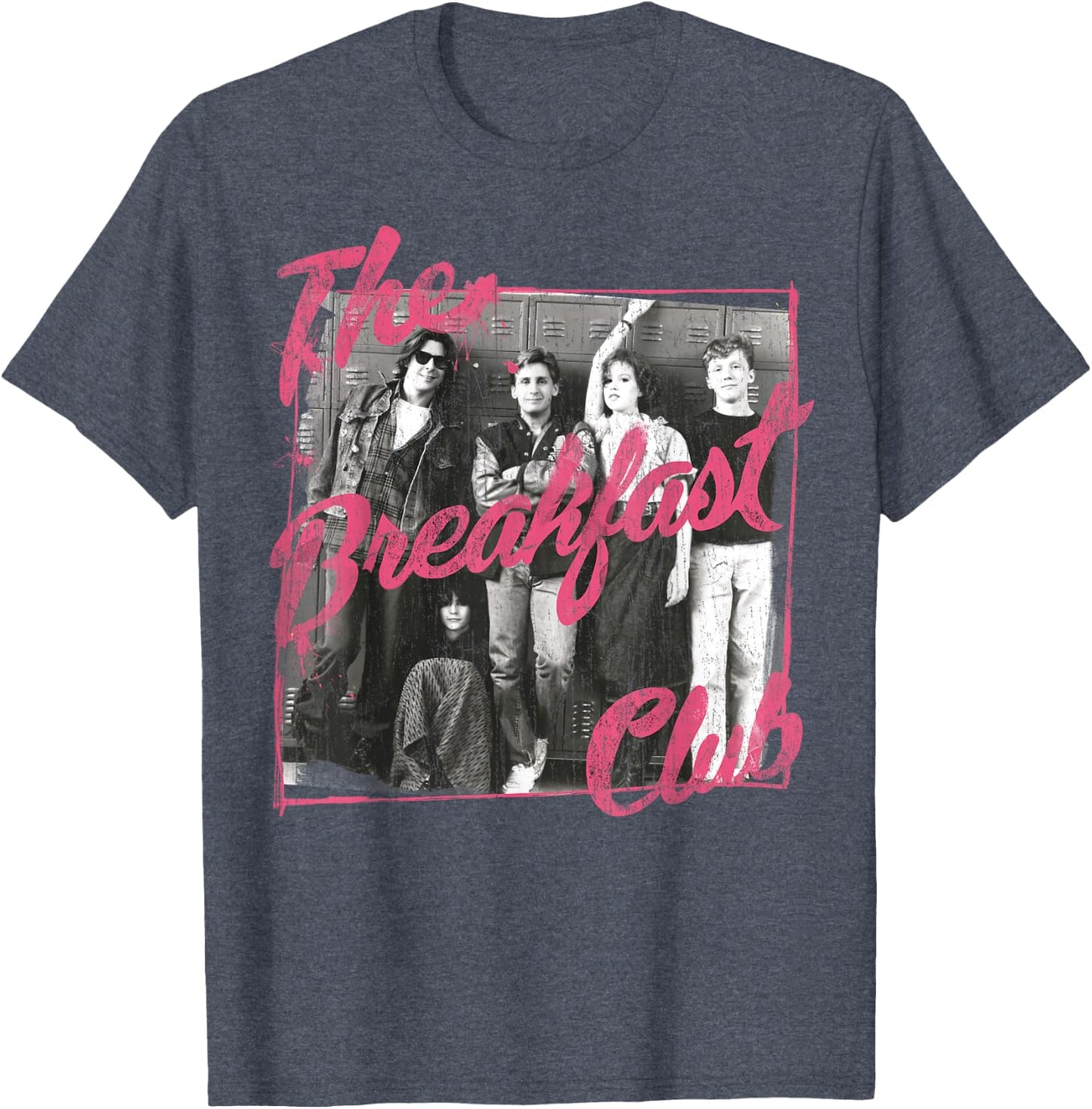 Breakfast Club Pink Text Group Photograph T-Shirt Small