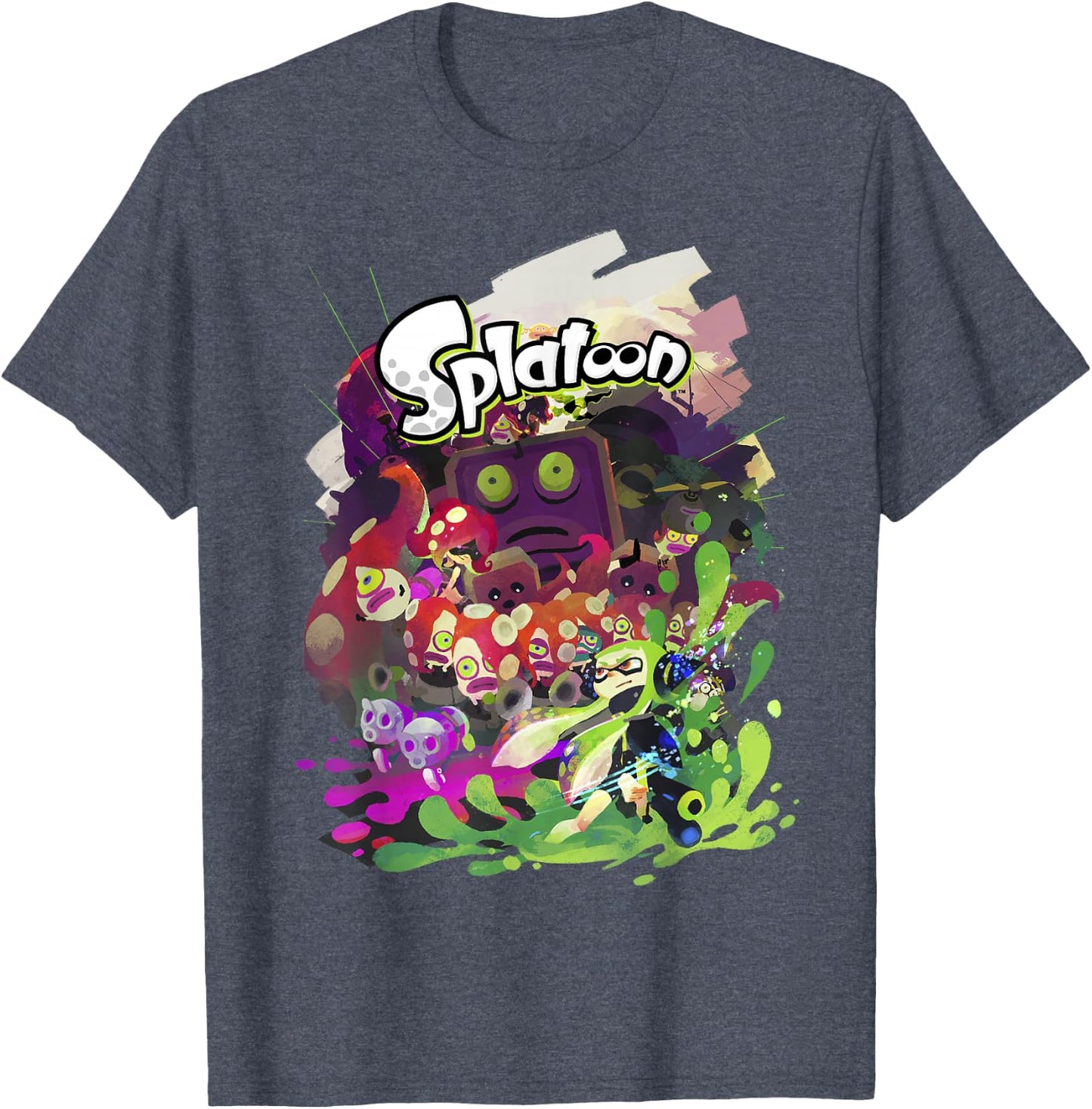Splatoon Abstract Painted Logo Portrait Graphic Tees T Shirts for Men and Women