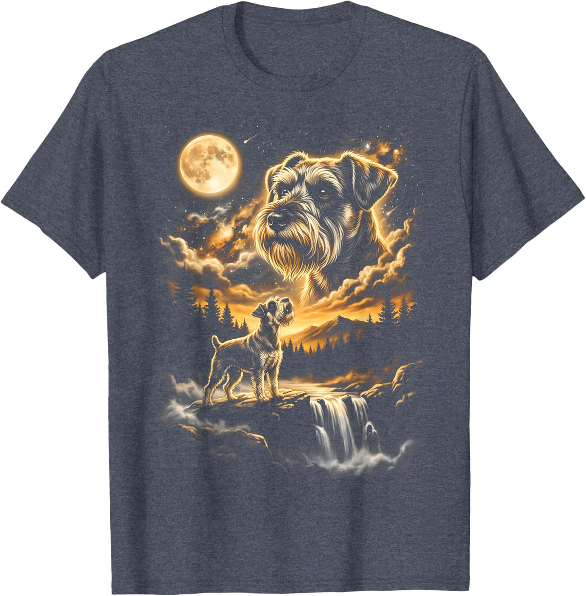 Miniature Schnauzer Howling to The Moon T-Shirt