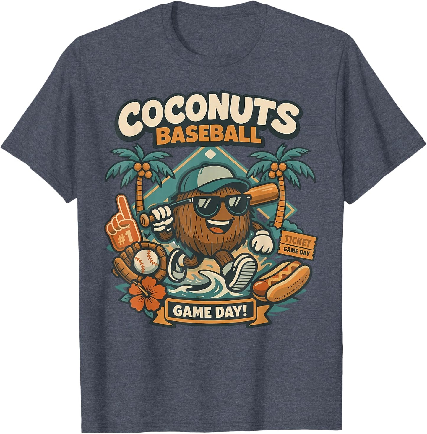 Coco Slugger Baseball Retro Coconut Sports Beach Ball Summer T-Shirt