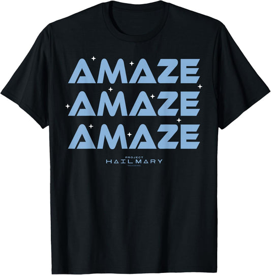 Project Hail Mary Amaze Repeat Typography Graphic Tees and T Shirts for Men and Women