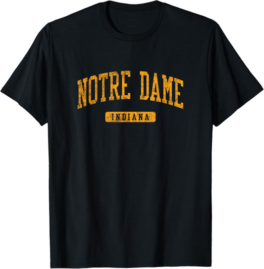 Notre Dame in Vintage Athletic Sports Design JG3 T-Shirt