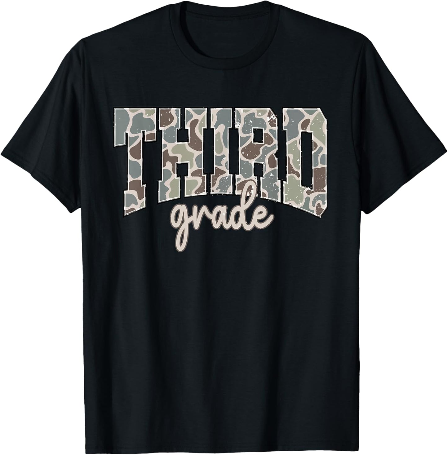 Camo Third Grade Boy Hello 3rd Grade Students Teachers T-Shirt