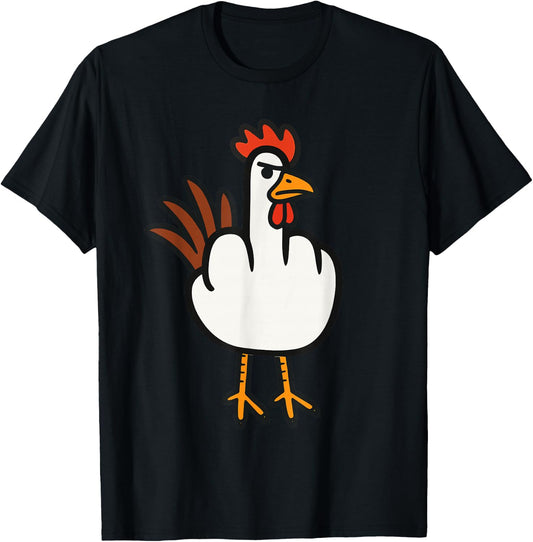 Middle Finger Chicken, Adult Humor, Funny Gesture Flip Off T-Shirt