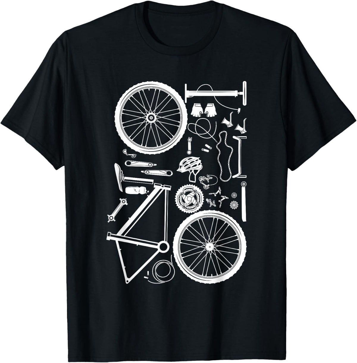 Bike Parts - Downhill Rider Mountainbike MTB Cycling T-Shirt Small
