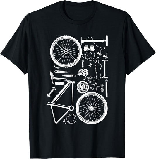 Bike Parts - Downhill Rider Mountainbike MTB Cycling T-Shirt Small