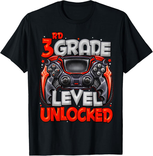 3rd Grade Level Unlocked Game On 3rd Grade Back to School T-Shirt