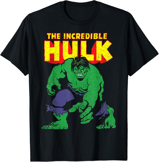 Marvel Classic The Incredible Hulk Distressed Portrait T-Shirt Small