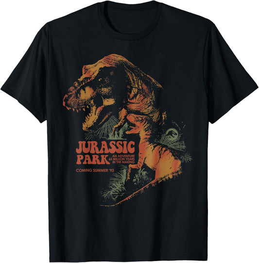 Jurassic Park T-Rex Raptor Vintage Colors Graphic T-Shirt Tee for Men Women
