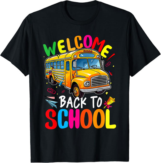 Welcome Back to School Bus 1st Day of School Teacher Kids T-Shirt