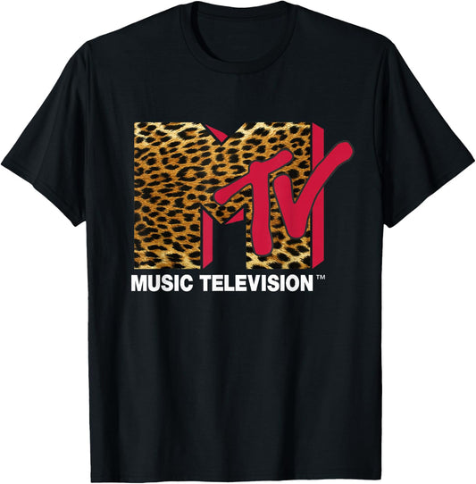 MTV Leopard Print Logo T-Shirt