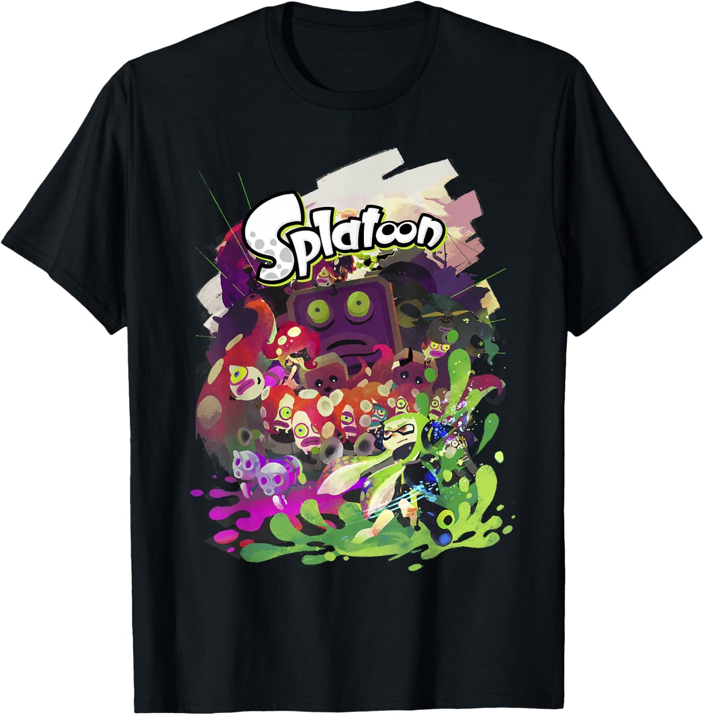 Splatoon Abstract Painted Logo Portrait Graphic Tees T Shirts for Men and Women
