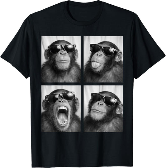 Funny Monkey with Sunglasses PhotoBooth Cool Chimp Animal T-Shirt