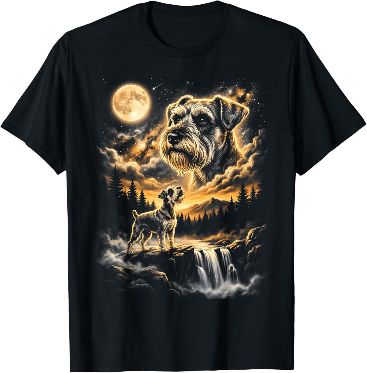 Miniature Schnauzer Howling to The Moon T-Shirt