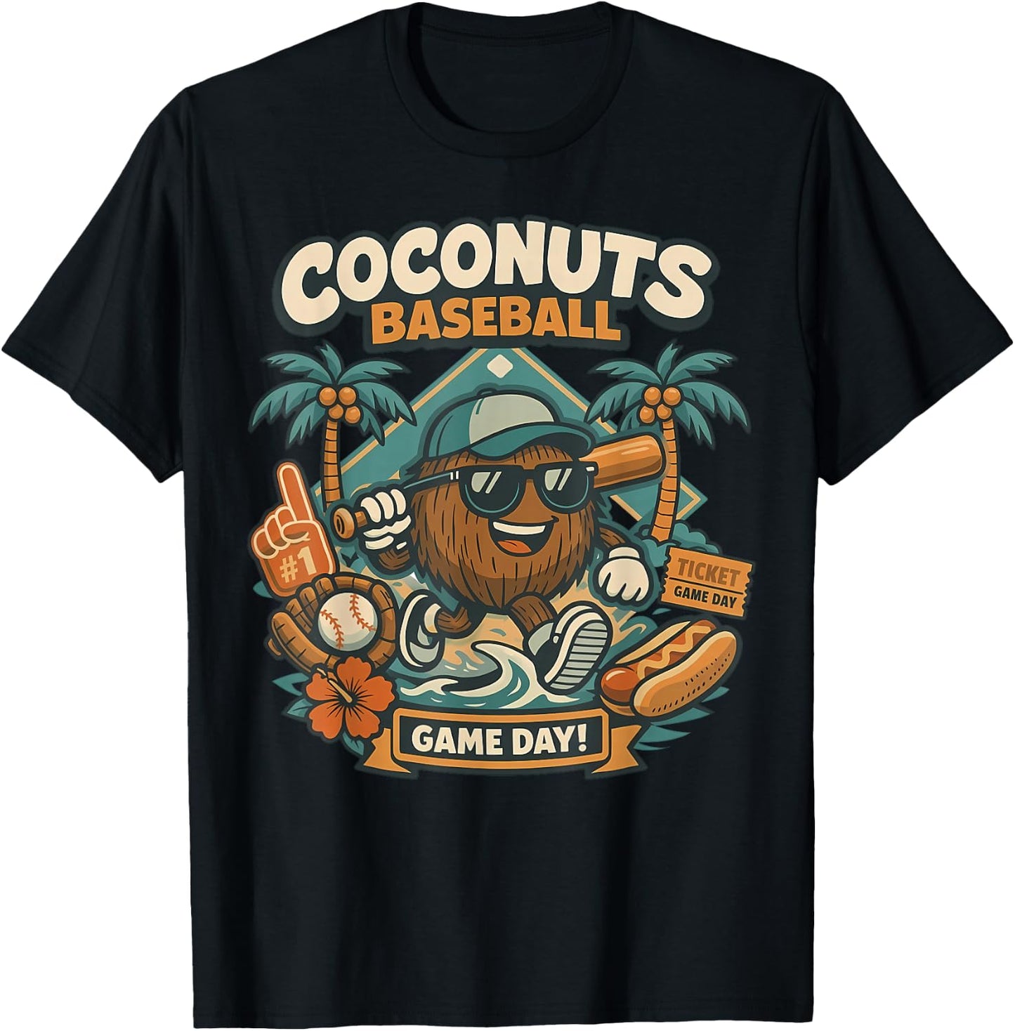 Coco Slugger Baseball Retro Coconut Sports Beach Ball Summer T-Shirt