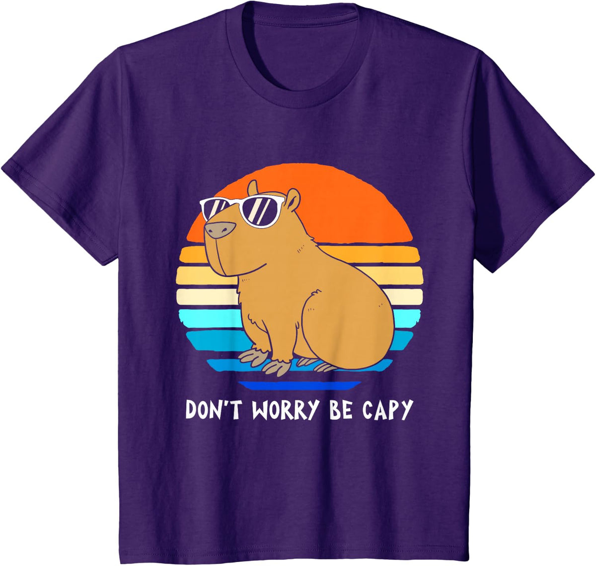 Funny Shirts Retro Rodent Capybara Don't Be Worry Be Capy Tees T Shirts for Men and Women