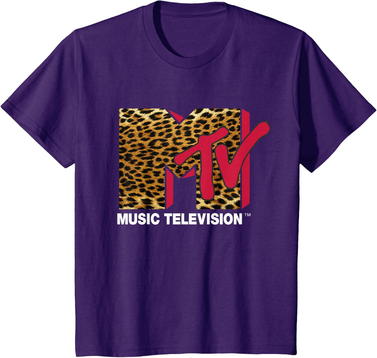 MTV Leopard Print Logo T-Shirt