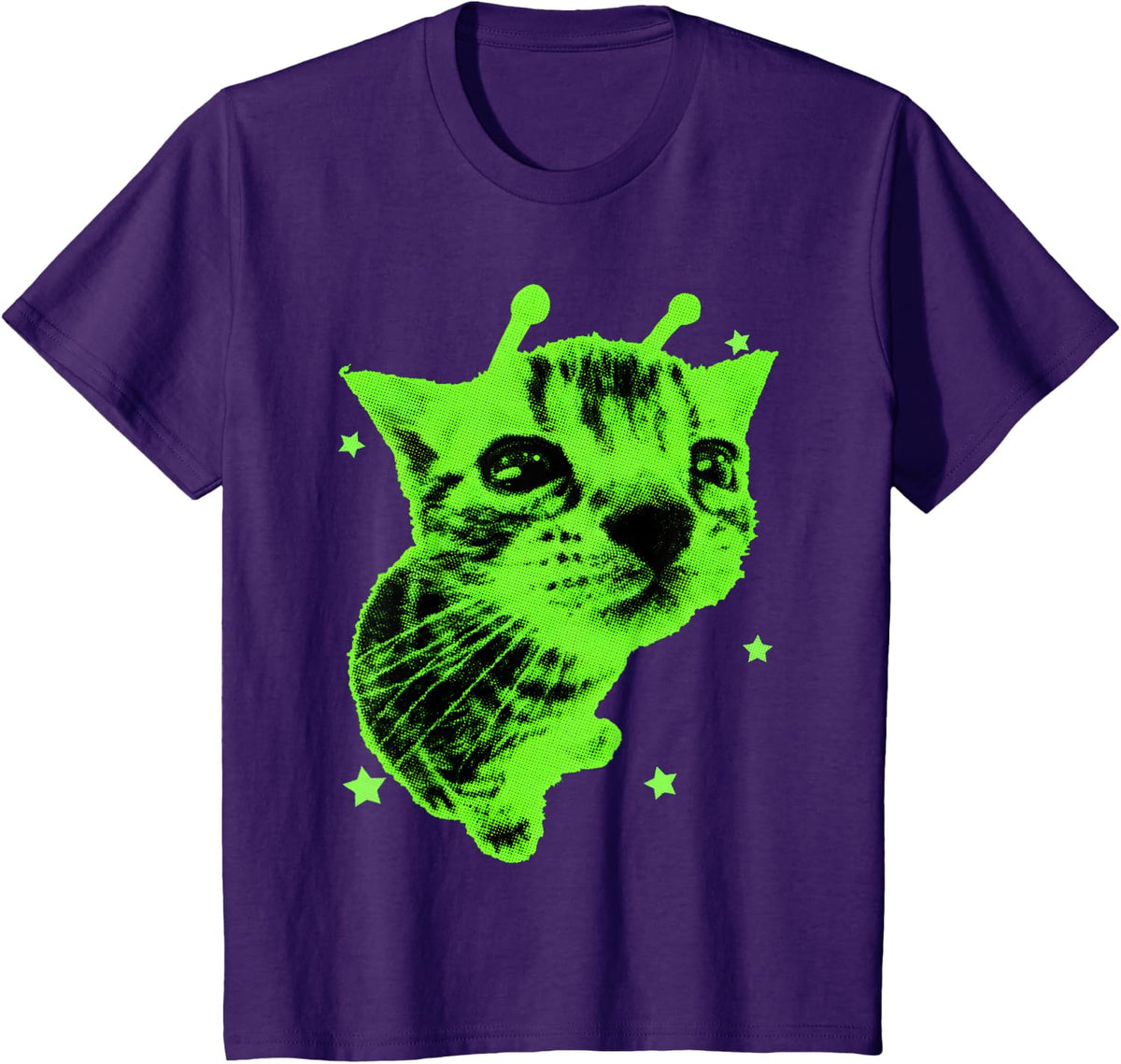 Funny Alien Cat Meme Retro Y2K Vintage Space Kitty Tees T Shirts for Men and Women