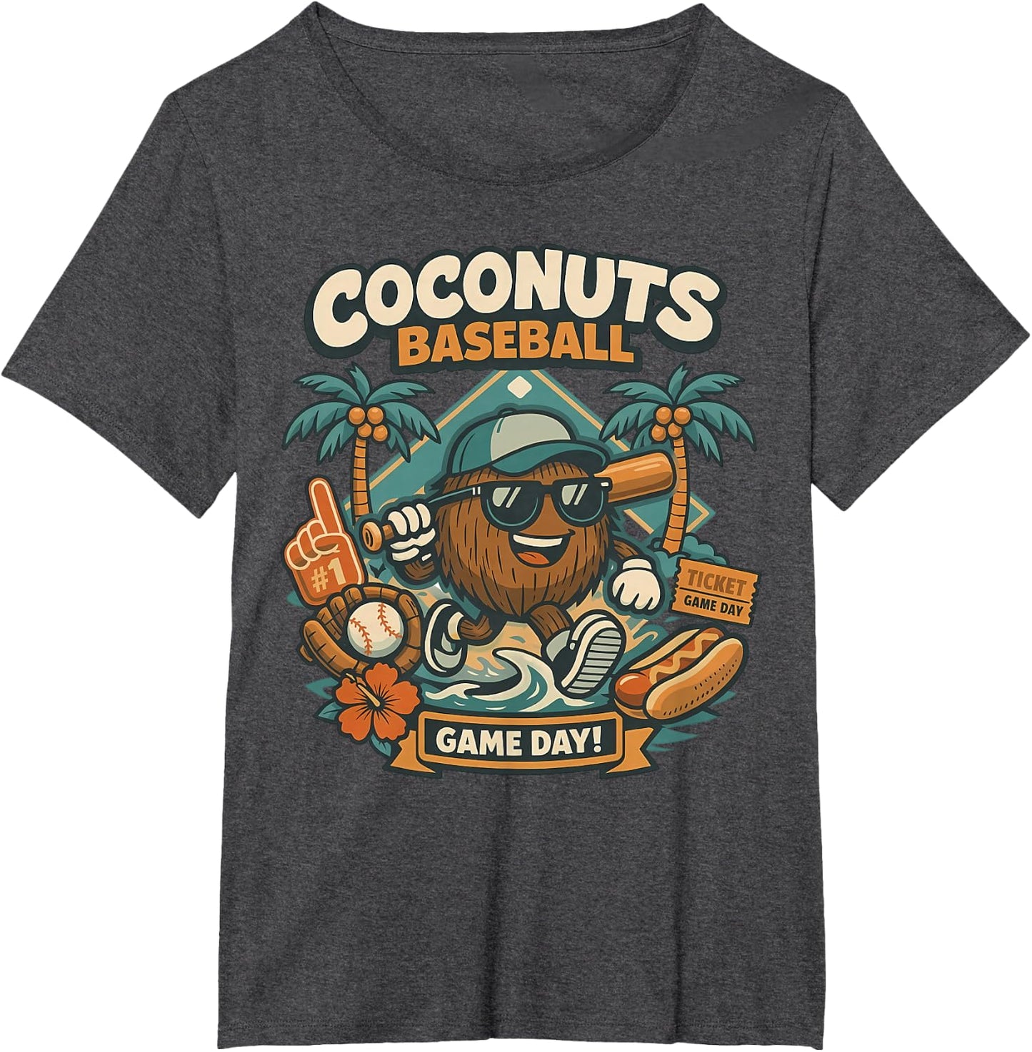 Coco Slugger Baseball Retro Coconut Sports Beach Ball Summer T-Shirt