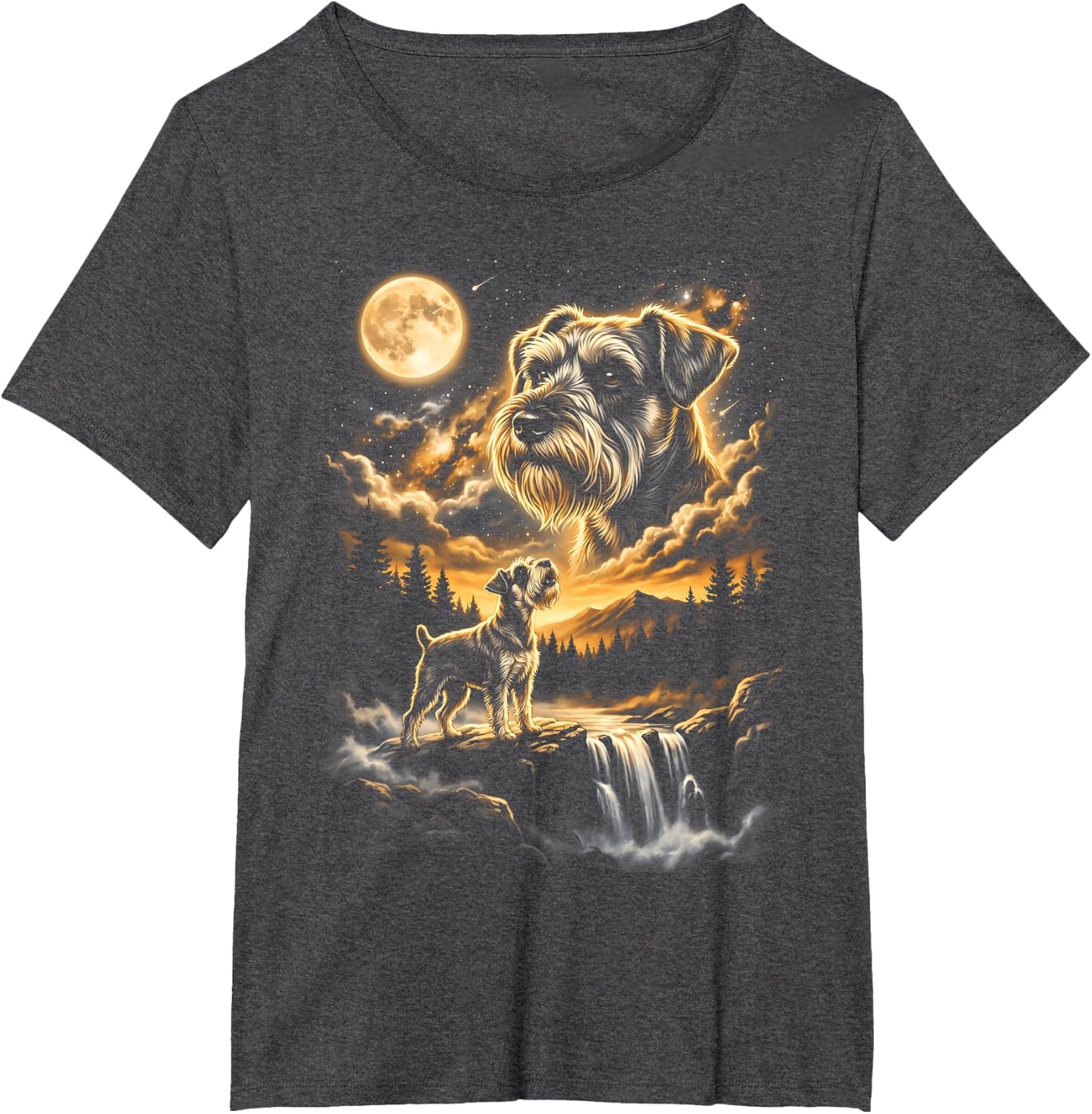 Miniature Schnauzer Howling to The Moon T-Shirt