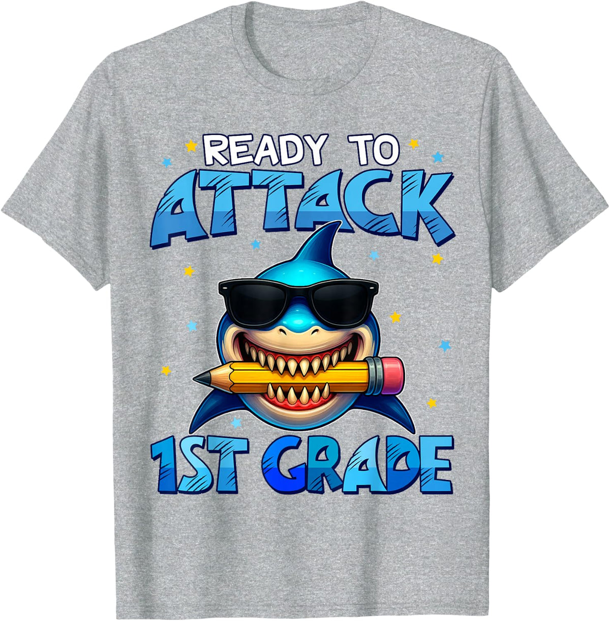Ready to Attack 1st Grade Shark First Day of School Boys T-Shirt