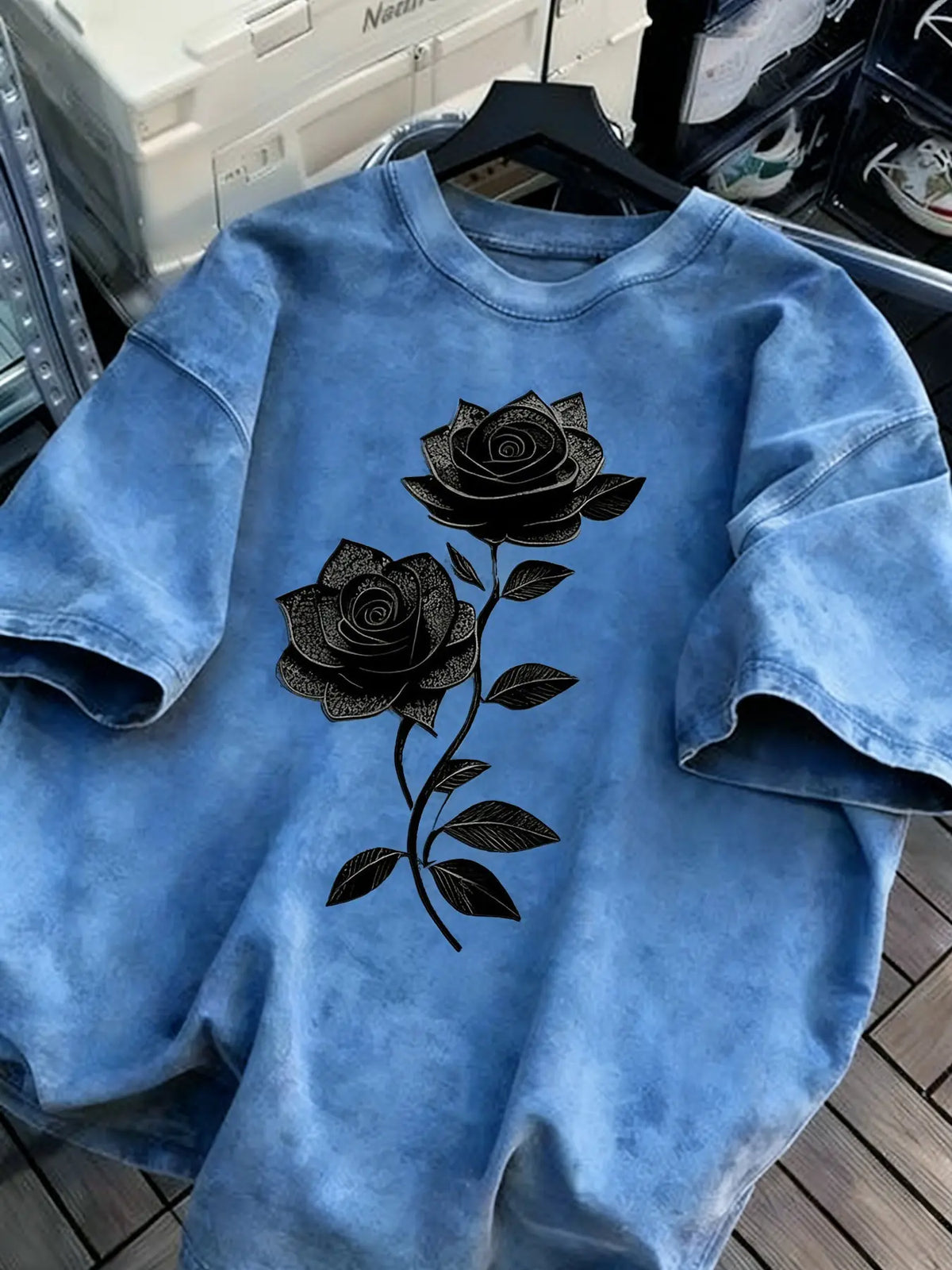 Unisex Y2K Floral Print Washed Cotton Short Sleeve T-Shirt, Casual Fashion Top for Men and Women, Comfortable Summer Wear