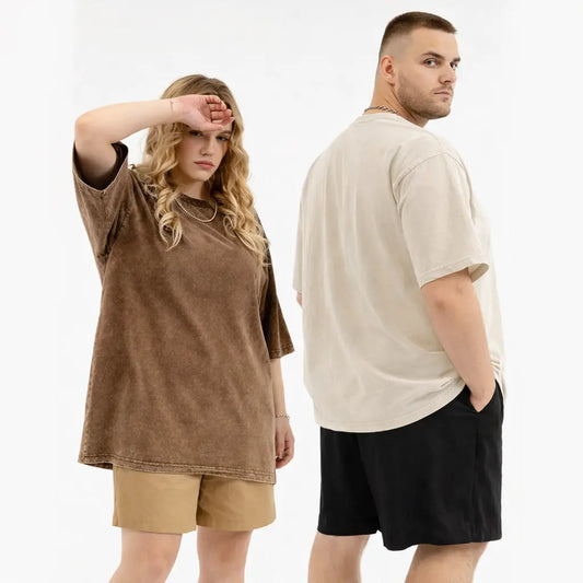 Women's Vintage Acid Wash Cotton T-Shirts (6 Pack, $50.99) - Unisex Oversized Drop Shoulder Soft Casual Stylish Athletic Short-Sleeve Tops, Breathable Fabric for Streetwear, Gym, Retro,back to school,back to school shopping
