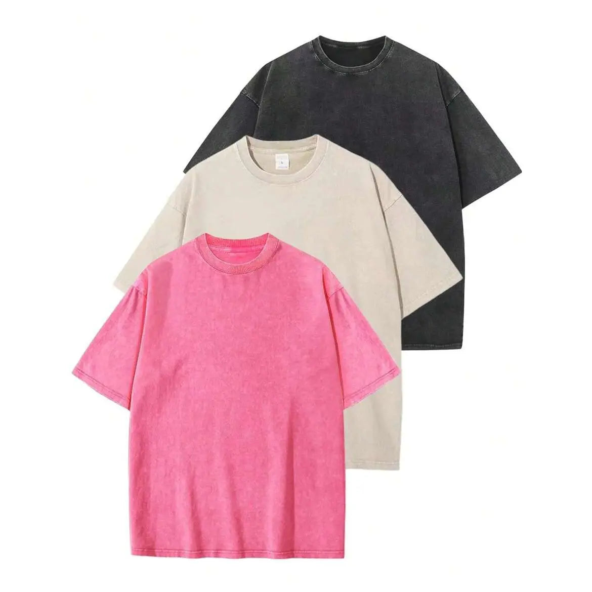 3Pack Unisex heavyweight washed cotton T-shirt, loose drop-shoulder, vintage street style summer casual tee (available in 3-pack and single pack options) Streetwear Distressed Stylish Menswear.men's wear flash sale.summervibes